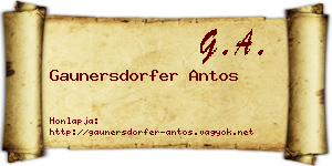 Gaunersdorfer Antos névjegykártya